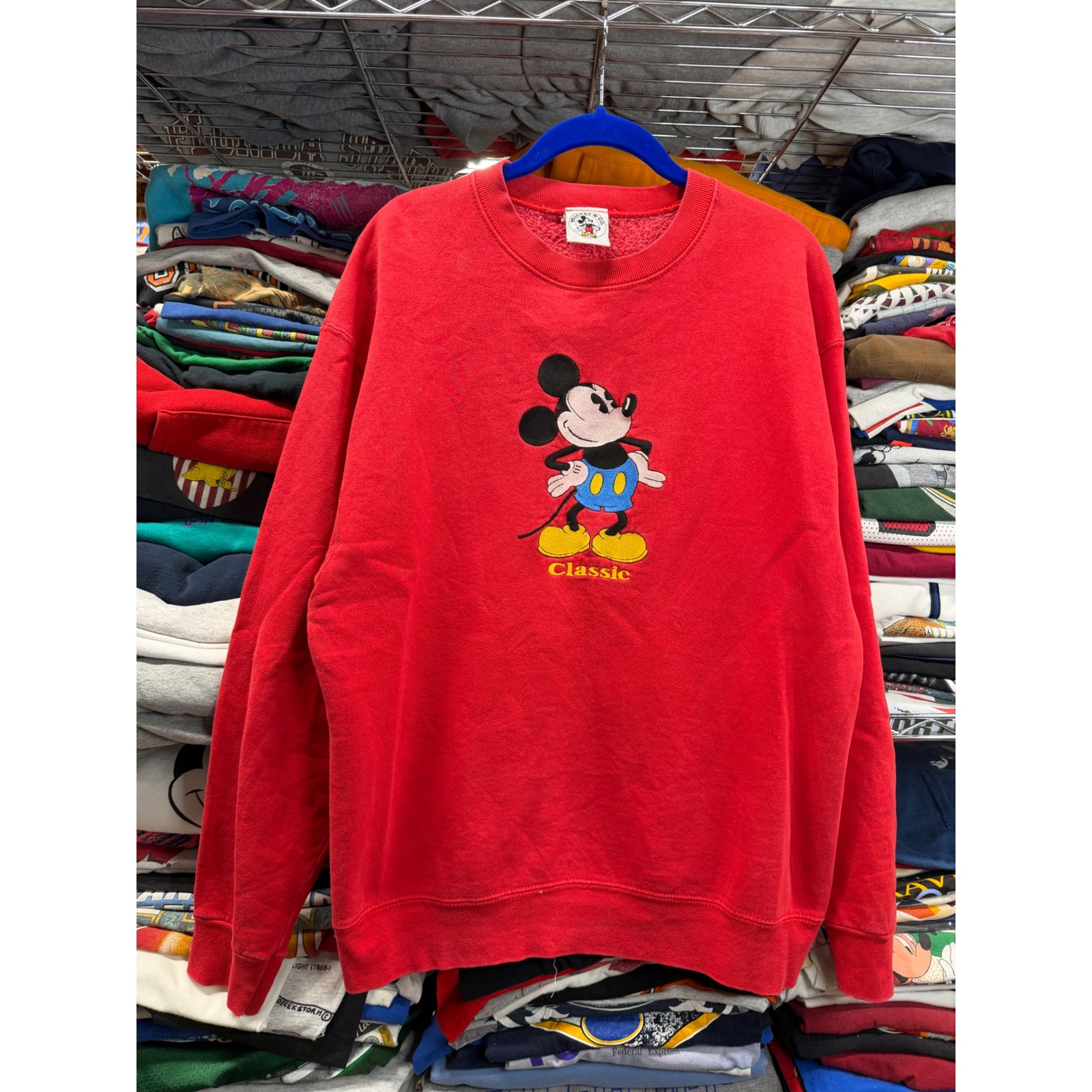 Vintage 90s Mickey  Co Disney Sweatshirt Mens L Red Embroidered Made In Usa L